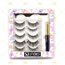 Own Brand 3D False Magnetic Eye Lashes With Custom Lashbox Packaging